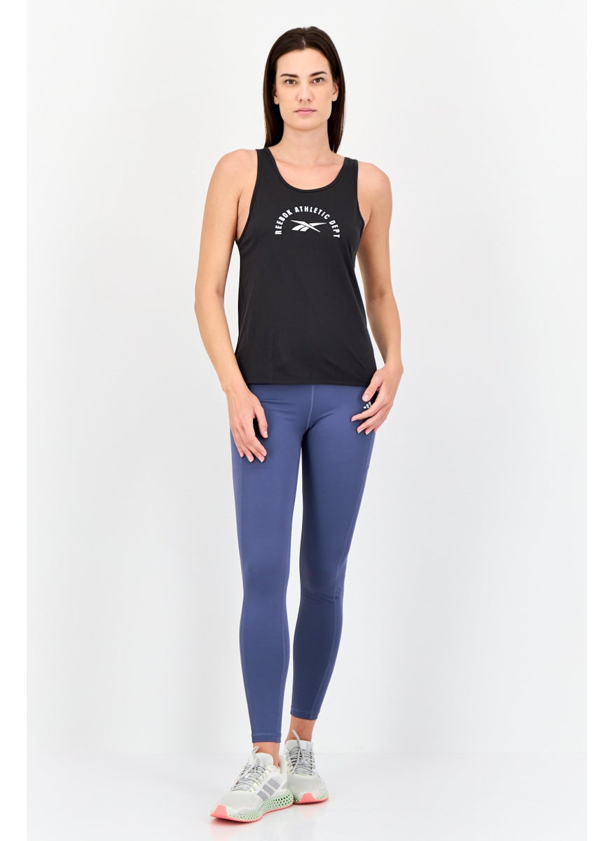 Women Sportswear Fit Sleeveless Training Tank Top, Charcoal