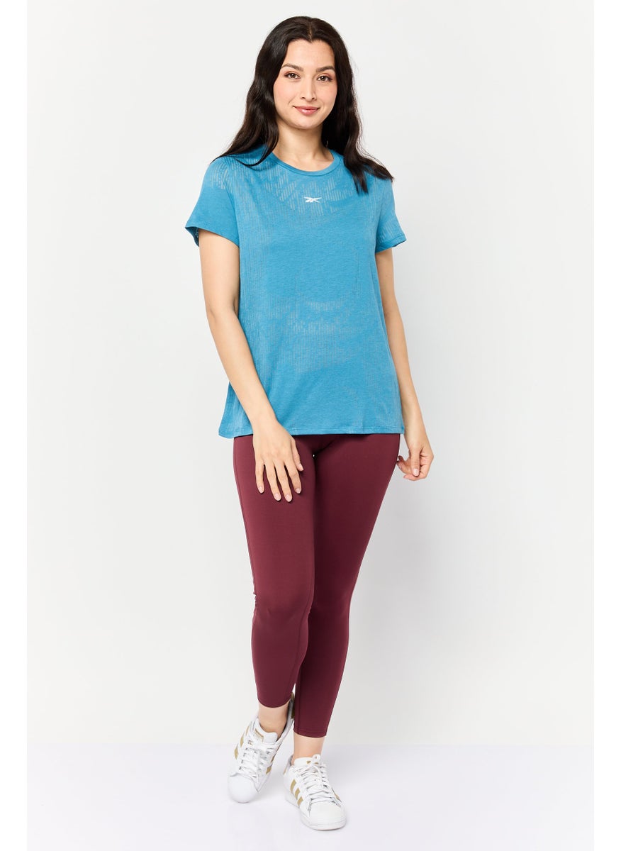Women Sportswear Fit Short Sleeve Outdoor T-Shirt, Blue