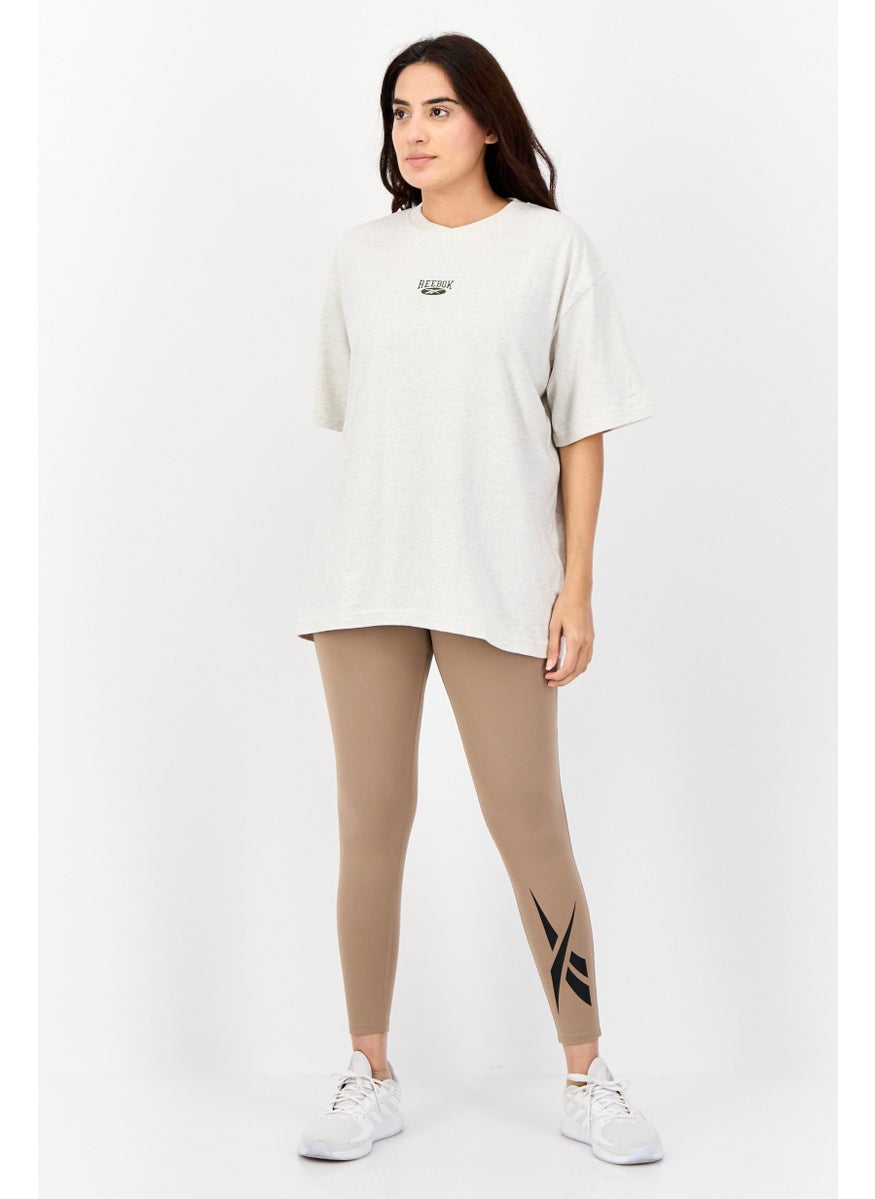 Women Sportswear Fit Short Sleeve Outdoor Top, Light Grey
