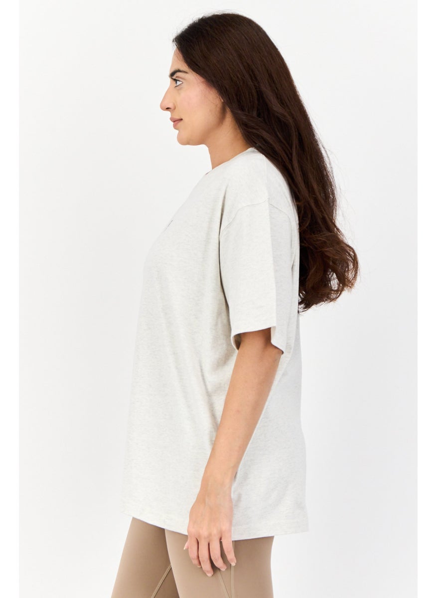 Women Sportswear Fit Short Sleeve Outdoor Top, Light Grey