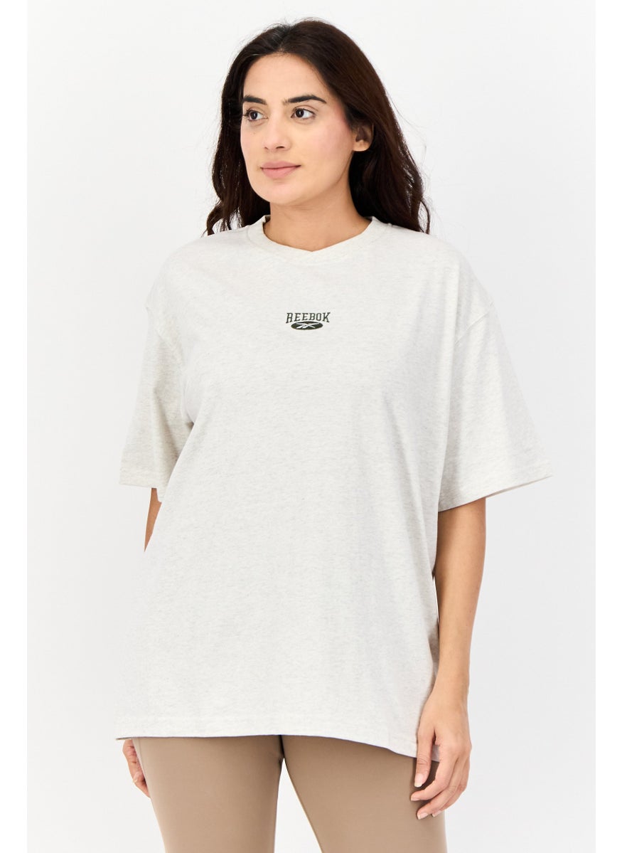 Women Sportswear Fit Short Sleeve Outdoor Top, Light Grey