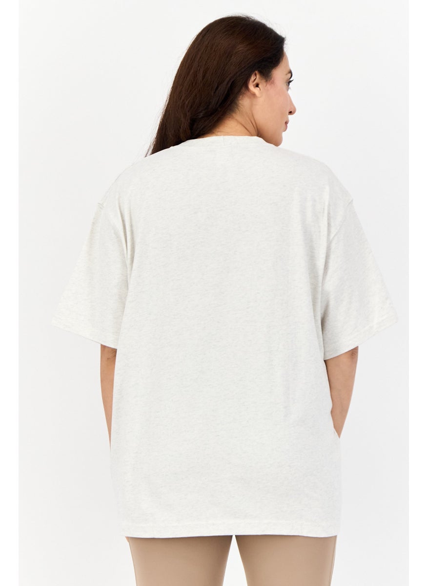 Women Sportswear Fit Short Sleeve Outdoor Top, Light Grey