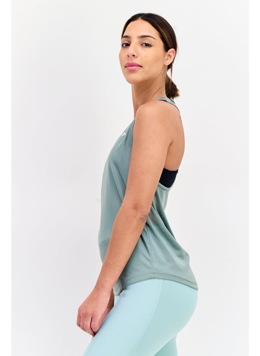 Women Sportswear Fit Sleeveless Training Tank Top, Slate Green