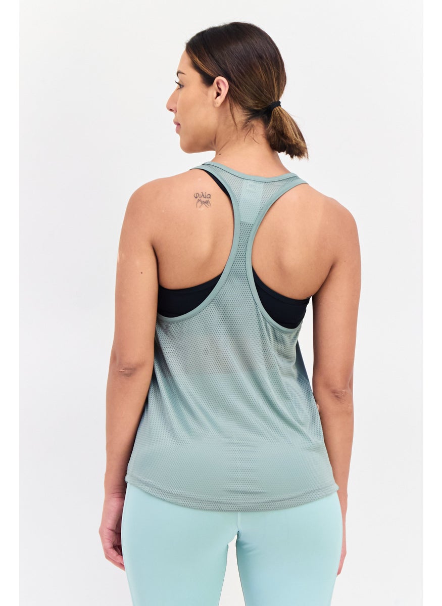 Women Sportswear Fit Sleeveless Training Tank Top, Slate Green