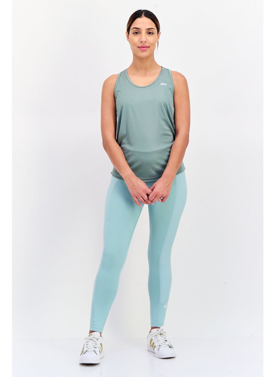 Women Sportswear Fit Sleeveless Training Tank Top, Slate Green