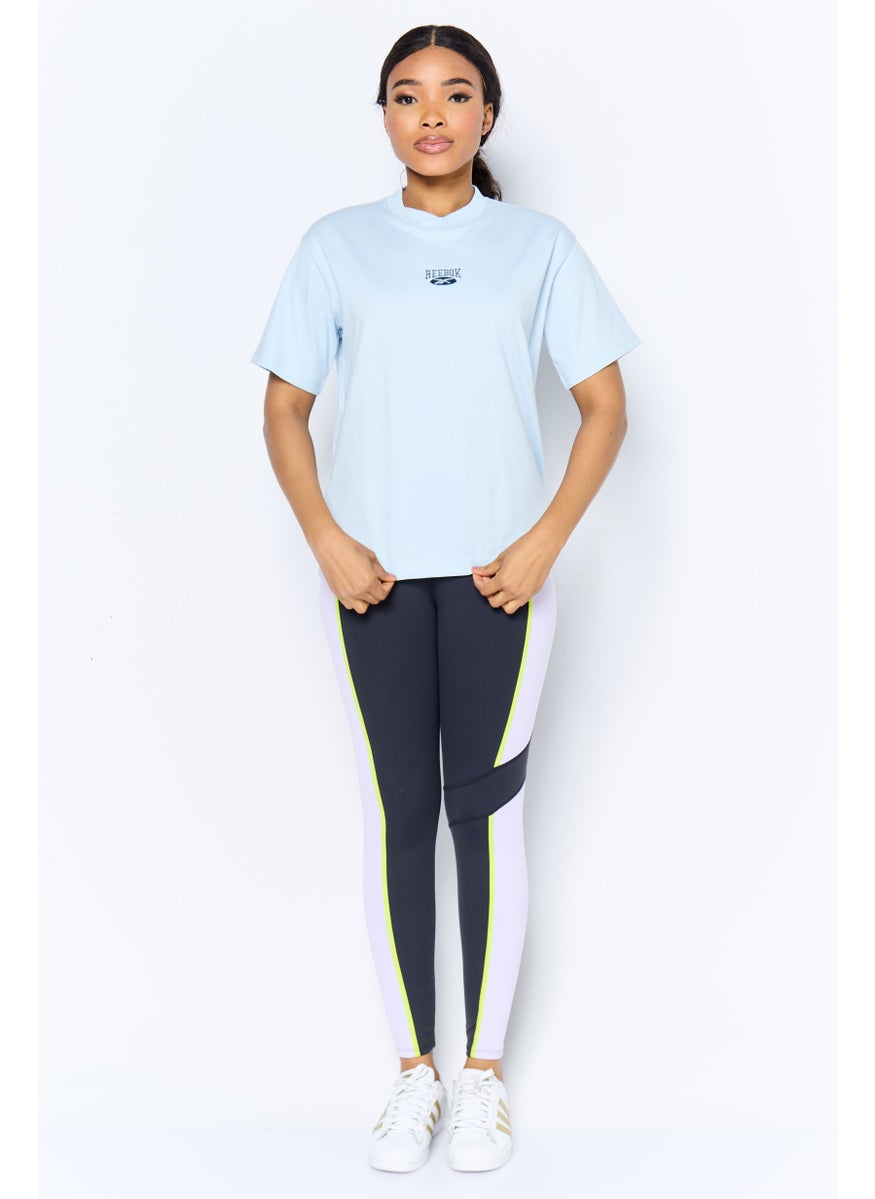 Women Sportswear Fit Short Sleeve Outdoor Top, Blue