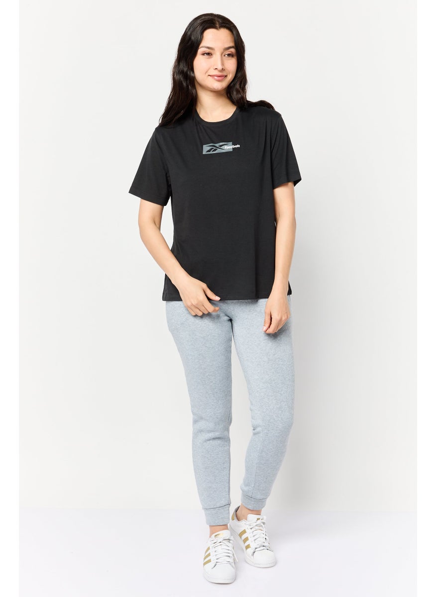 Women Sportswear Fit Short Sleeve Training T-Shirt, Black