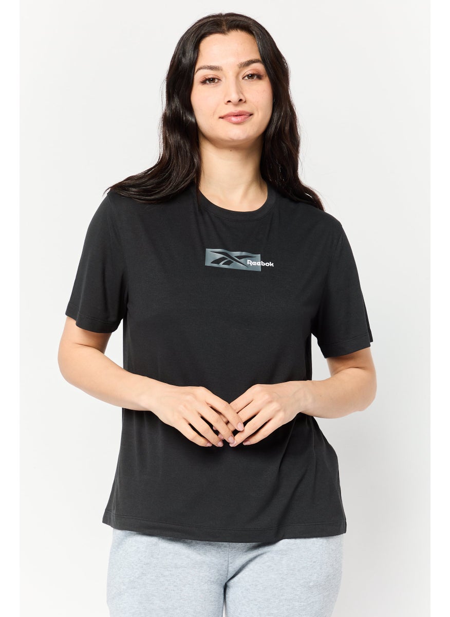 Women Sportswear Fit Short Sleeve Training T-Shirt, Black