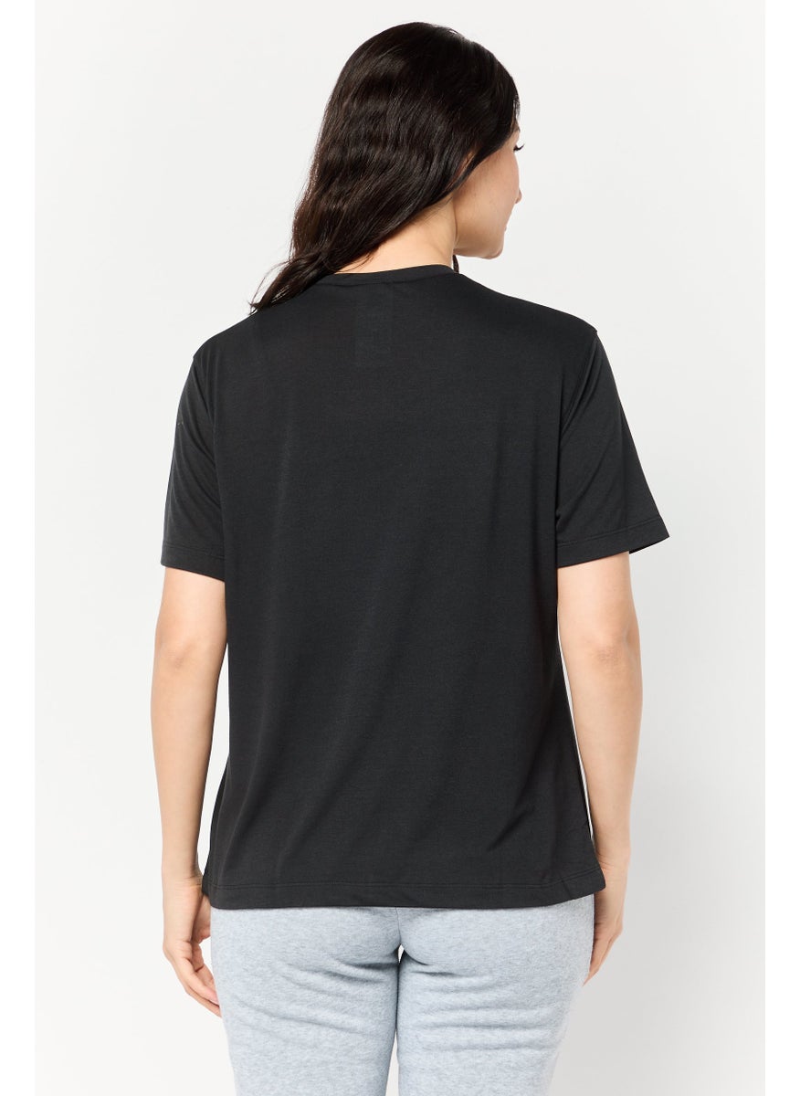 Women Sportswear Fit Short Sleeve Training T-Shirt, Black