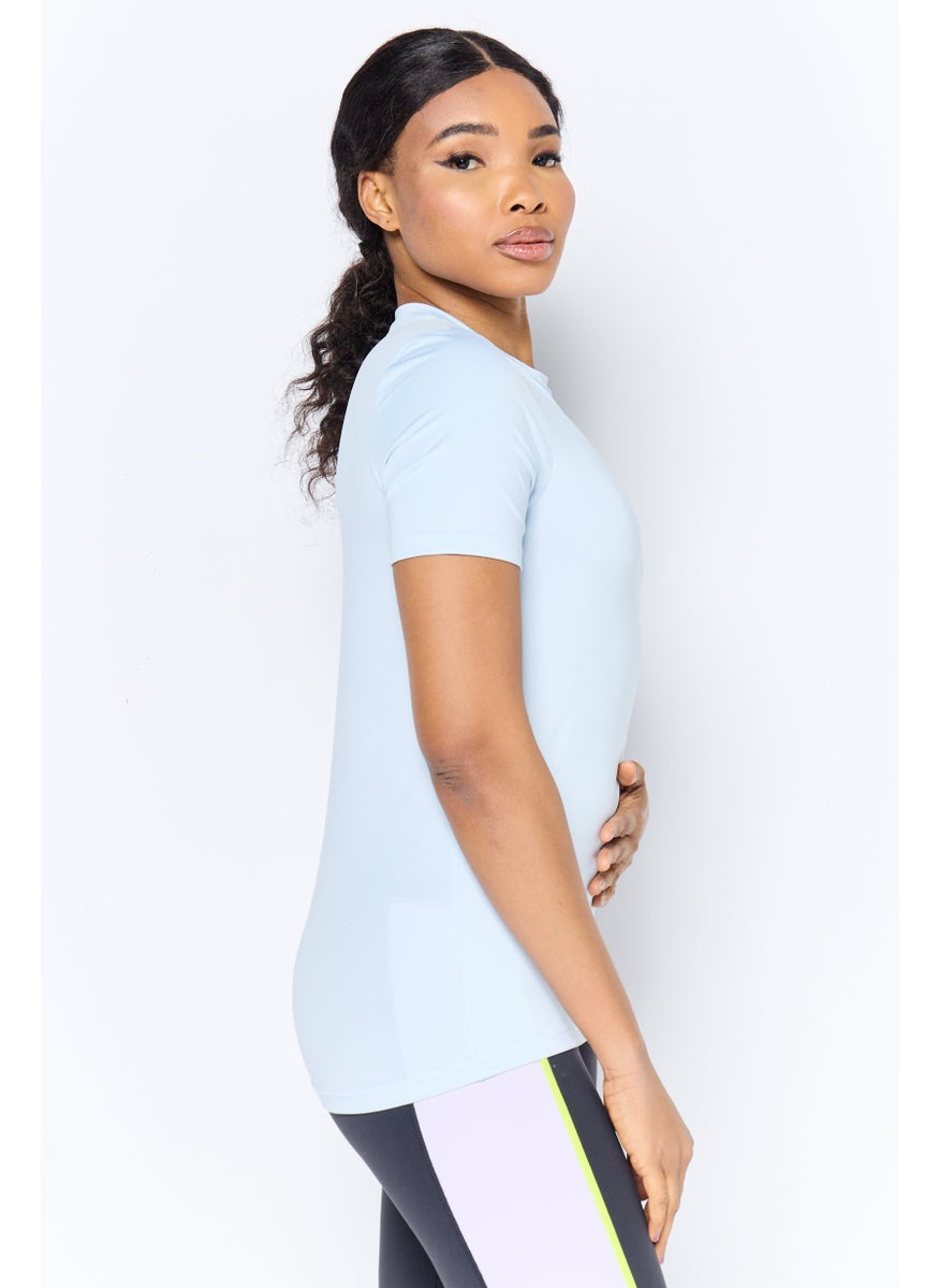 Women Sportswear FIt Short Sleeve Training T-Shirt, Light Blue