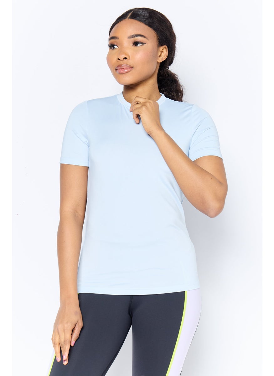Women Sportswear FIt Short Sleeve Training T-Shirt, Light Blue