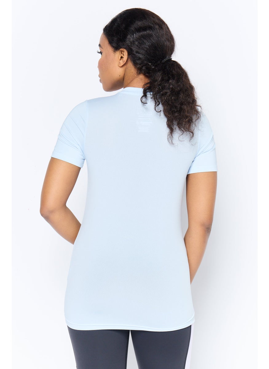 Women Sportswear FIt Short Sleeve Training T-Shirt, Light Blue