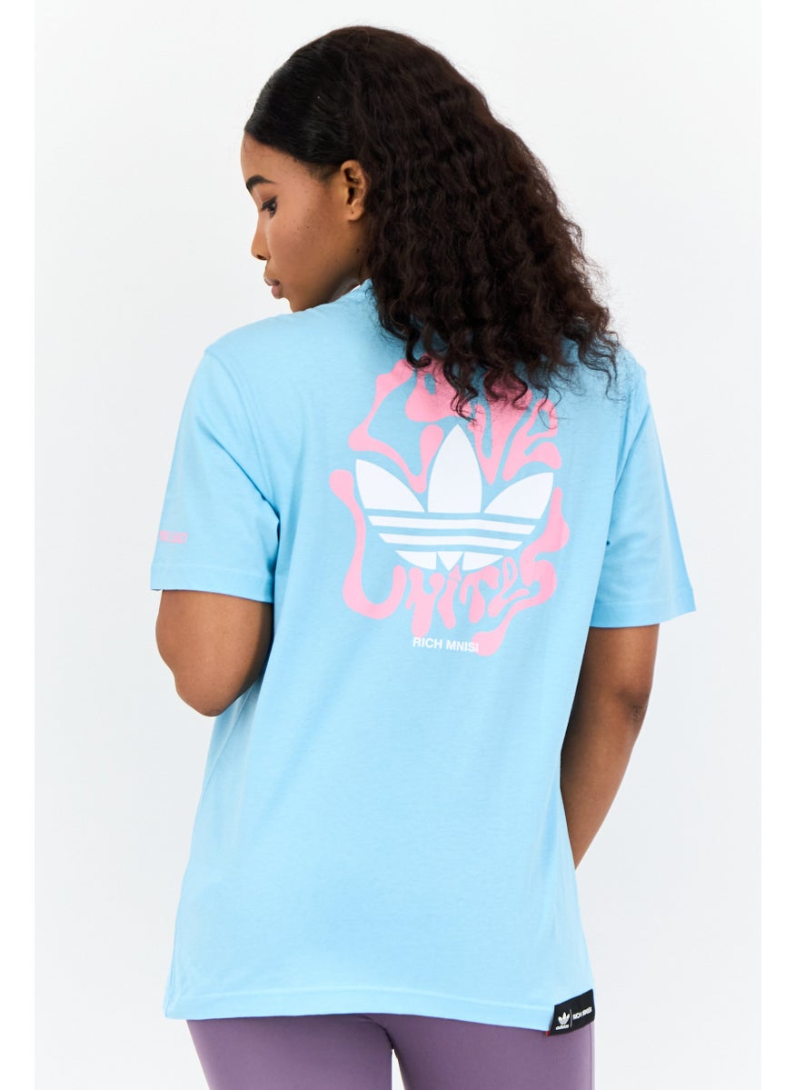 Women Sportswear Fit Short Sleeves Outdoor T-Shirt, Light Blue