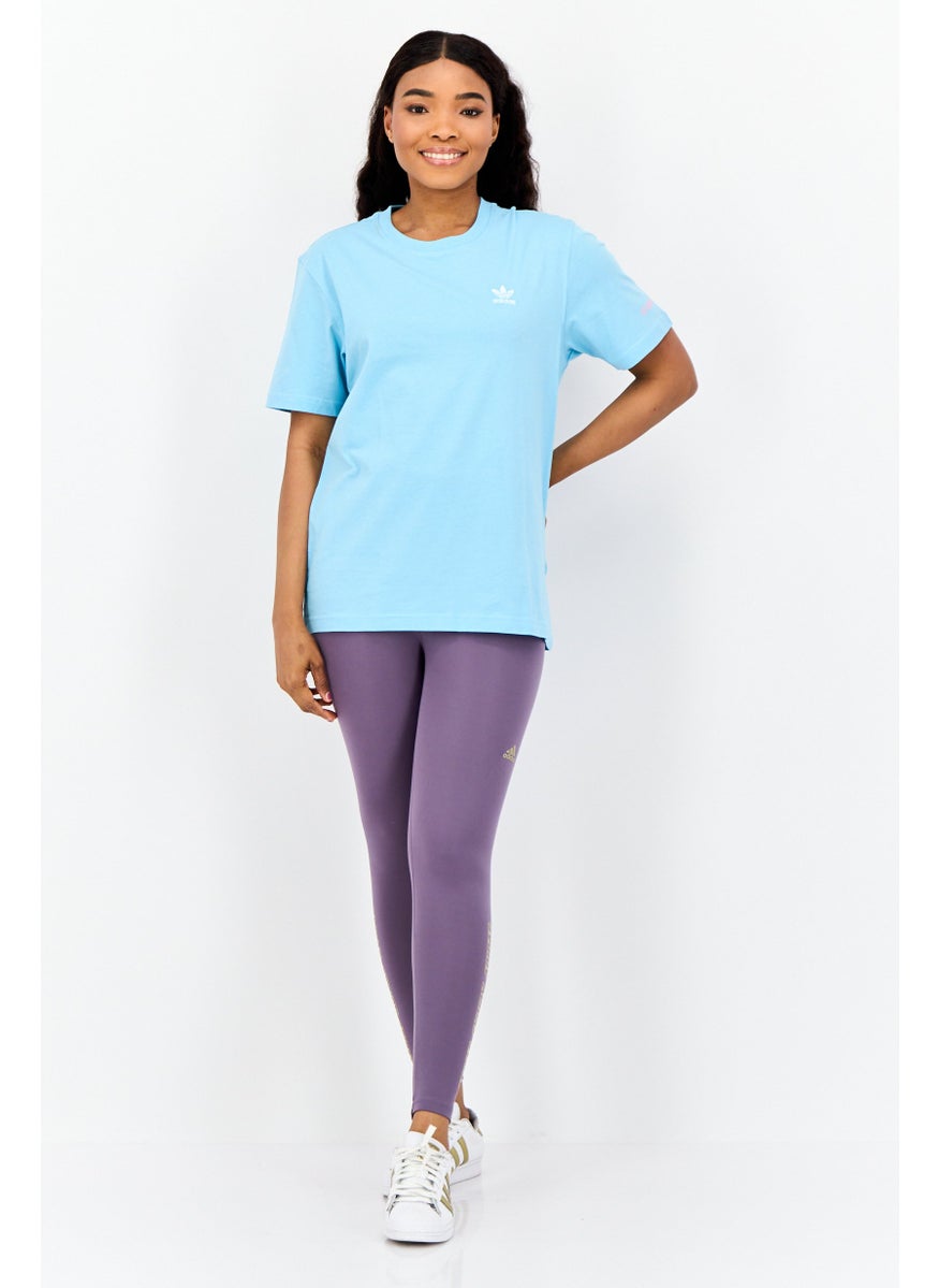 Women Sportswear Fit Short Sleeves Outdoor T-Shirt, Light Blue