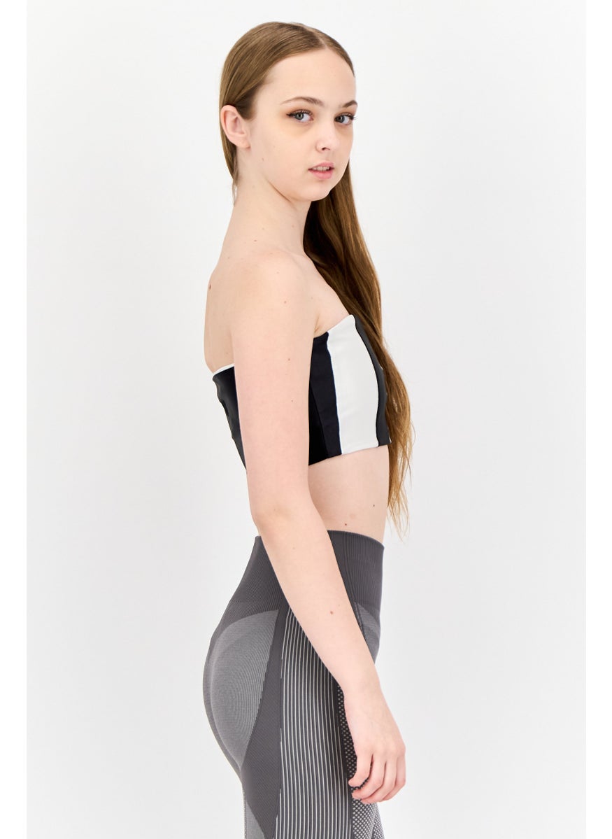 Women Sportswear Fit Strapless Outdoor Loop Tube Top, Multicolor