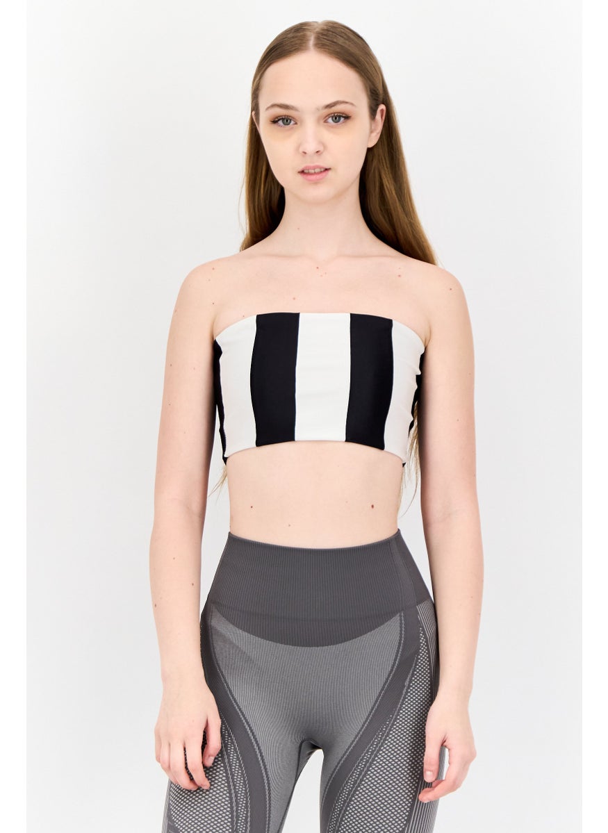 Women Sportswear Fit Strapless Outdoor Loop Tube Top, Multicolor