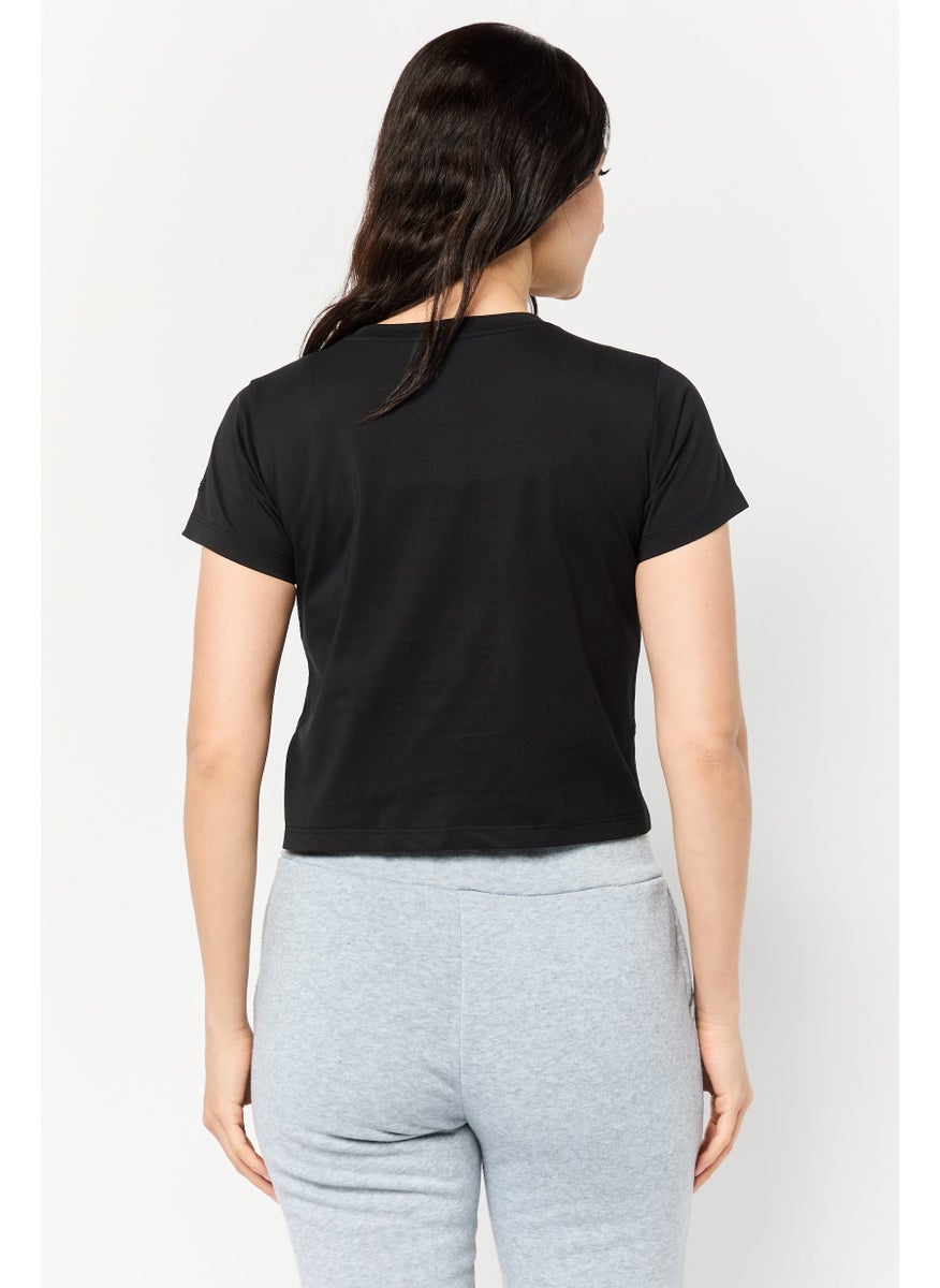 Women Sportswear Fit Short Sleeve Outdoor T-Shirts, Black