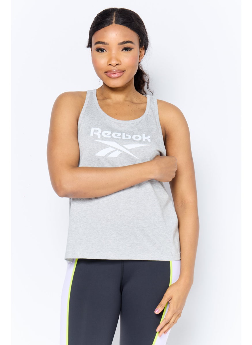 Women Sportswear Fit  Sleeveless Training Top, Grey