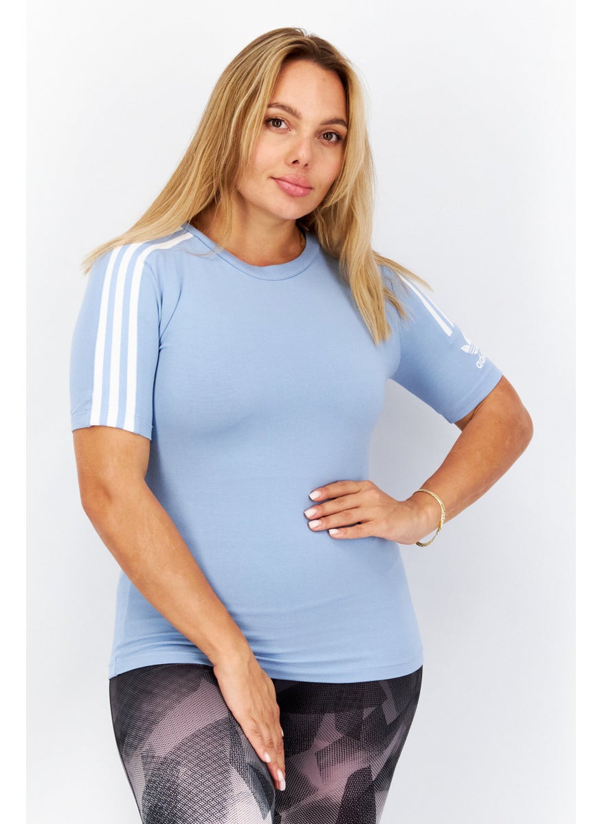 Women Sportswear Fit Short Sleeve Running T-Shirts, Blue