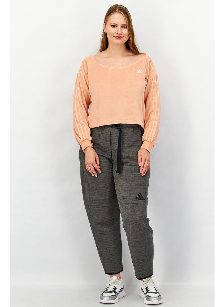 Women Sportwear Fit Long Sleeve Sweatshirt, Peach