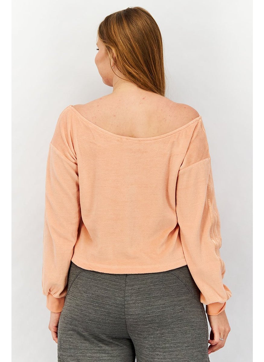Women Sportwear Fit Long Sleeve Sweatshirt, Peach