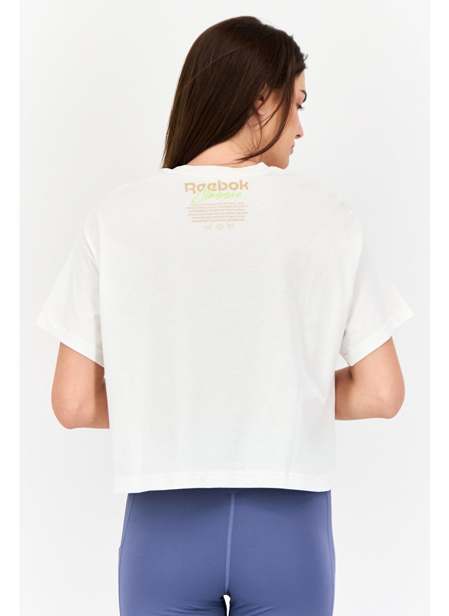 Women Sportswear Fit Graphic Print Training Top, Off White