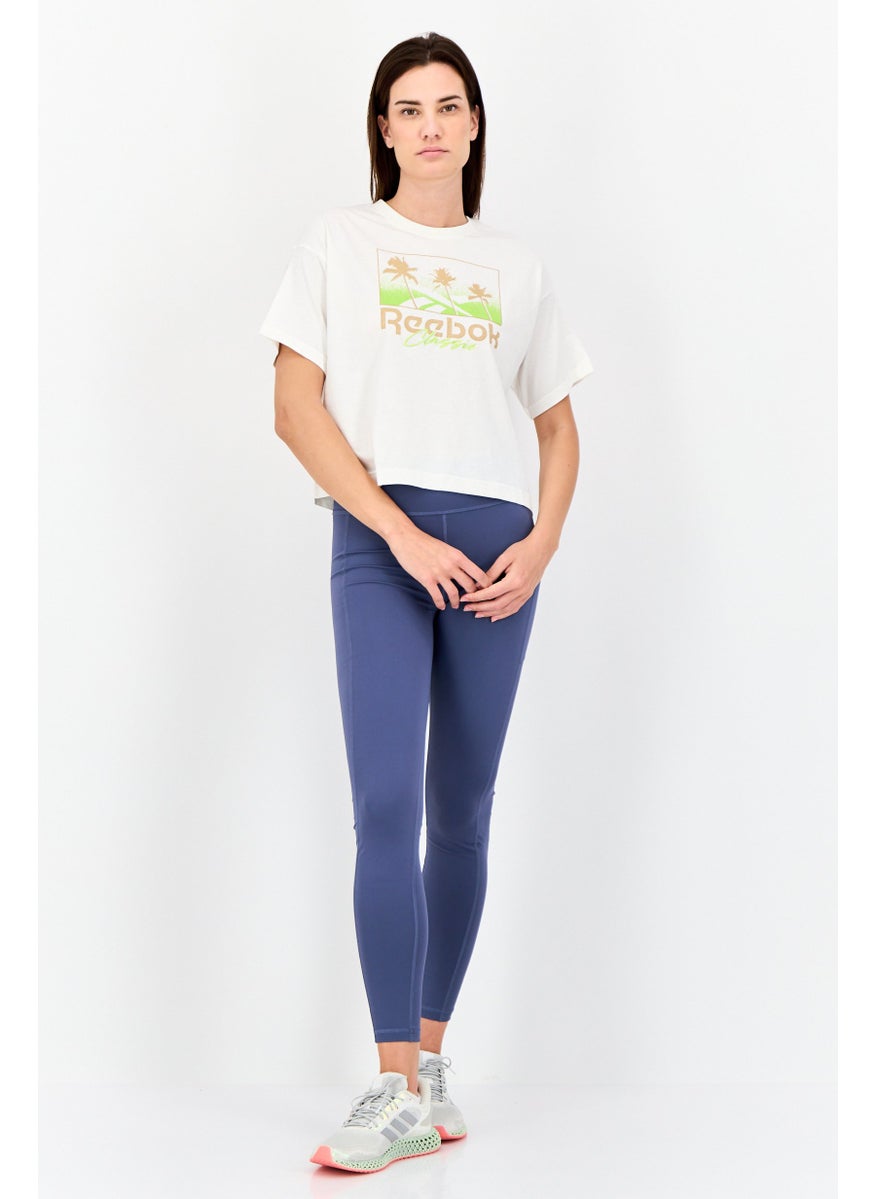 Women Sportswear Fit Graphic Print Training Top, Off White