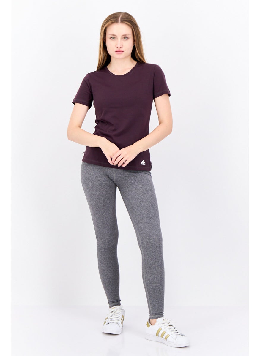 Women Sportswear Fit Short Sleeves Training T-Shirt, Dark Purple