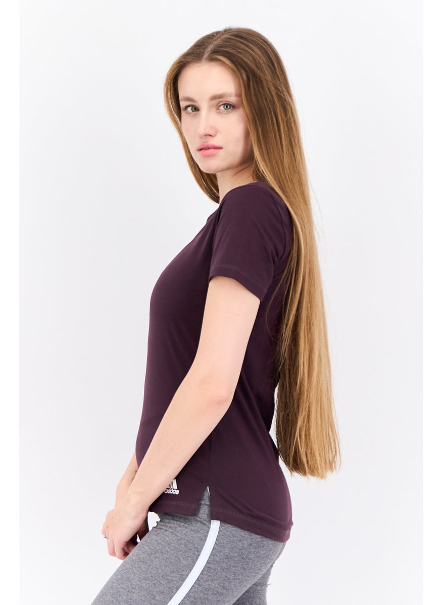 Women Sportswear Fit Short Sleeves Training T-Shirt, Dark Purple