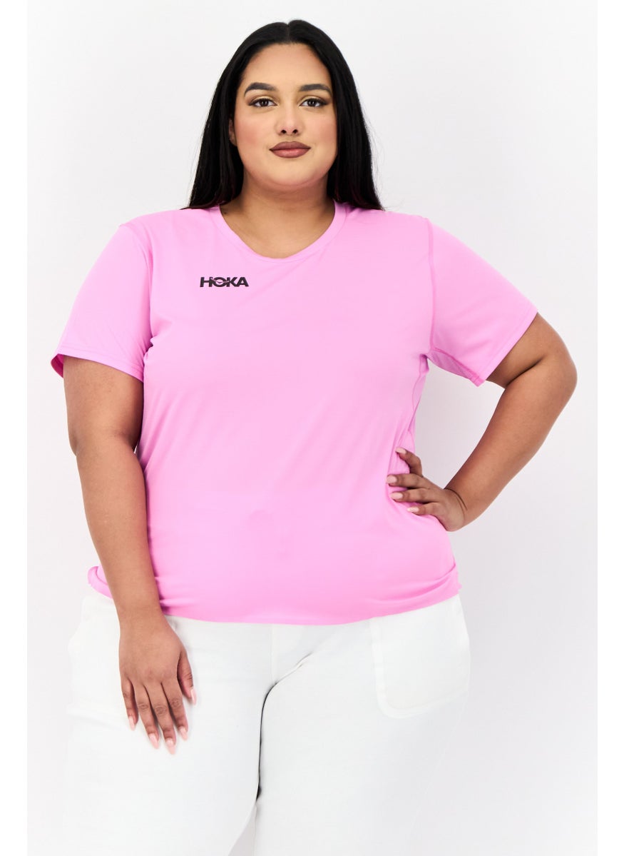 Women Sportswear Fit Short Sleeve Running Top, Pink