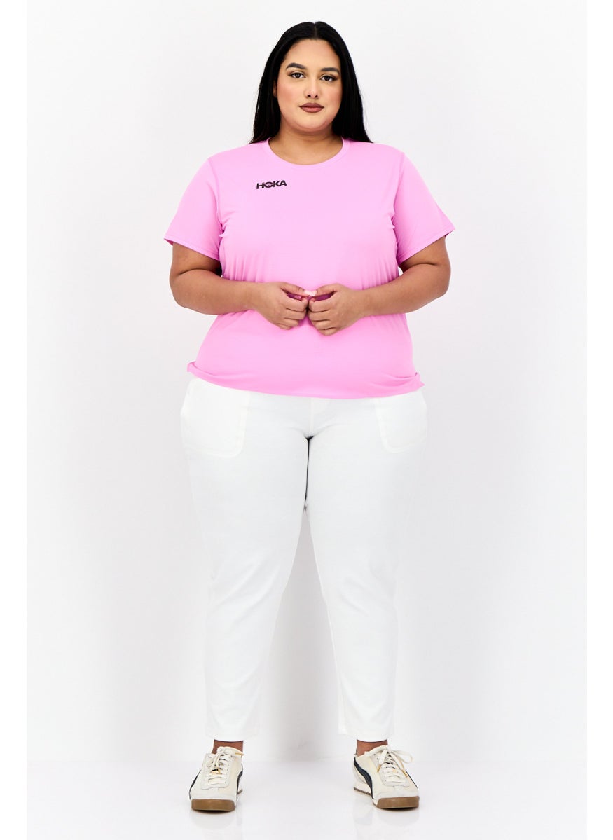 Women Sportswear Fit Short Sleeve Running Top, Pink