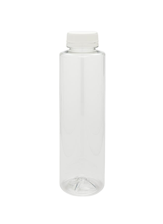 Restaurantware-16 Ounce Juice Bottles, 100 Disposable Clear Bottles With Caps - White Plastic Caps Included, Round, Clear Plastic Bottles For Juicing, Perfect For Juice Shops, Cafes And More