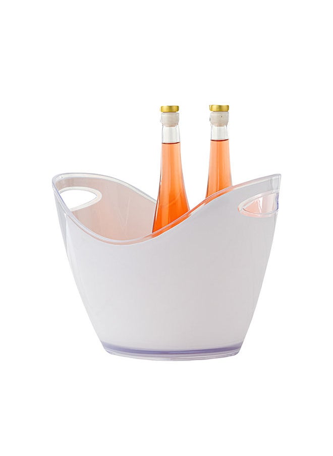 Restaurantware-Bar Lux 13.8 x 9.8 x 10.4 Inch Champagne Buckets, 10 Oval Wine Buckets - With Handles, Durable, Frosted Plastic Wine Chiller Buckets, For Bottles And Soft Drinks