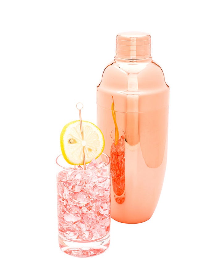 Restaurantware-Bar Lux 24 Ounce Cocktail Shaker, 1 Heavy-Duty Cobbler Shaker - Leak-Resistant, For Homes, Bars, Parties, or Restaurants, Copper-Plated Stainless Steel Martini Shaker,