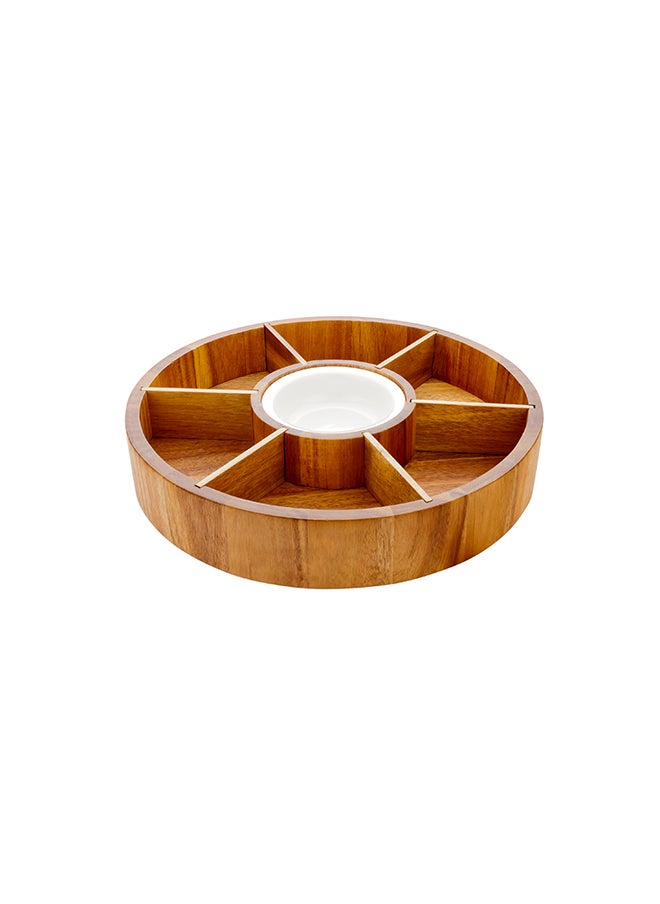 Restaurantware-Chips and Dip Bowl, Salsa Serving Platter, Wooden Chip Dip Bowl - 12