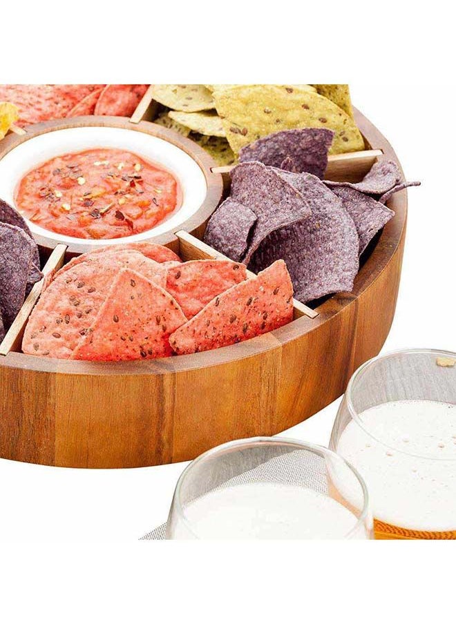 Restaurantware-Chips and Dip Bowl, Salsa Serving Platter, Wooden Chip Dip Bowl - 12