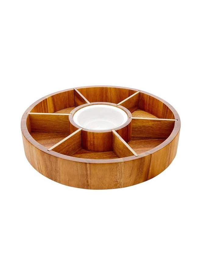 Restaurantware-Chips and Dip Bowl, Salsa Serving Platter, Wooden Chip Dip Bowl - 12