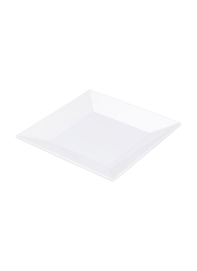 Restaurantware-Voga 8 Inch Square Plates, 4 Medium Salad Plates - Virtually Unbreakable, Dishwashable, White Melamine Restaurant Plates, For Appetizers, Or Desserts, For Indoor or Outdoor Use