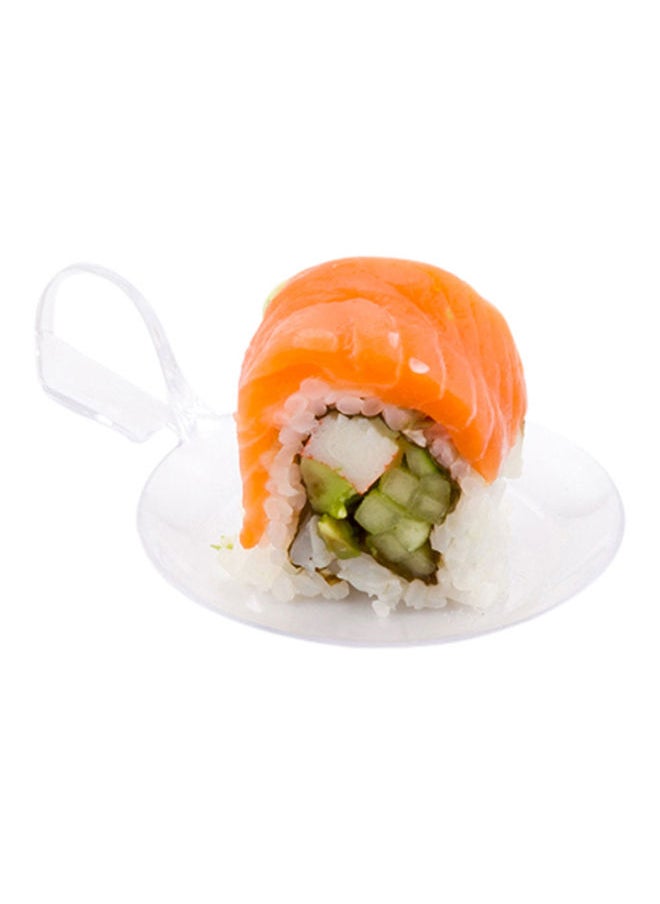 Restaurantware-3.7 x 2.5 Inch Dessert Plates, 100 Small Cocktail Plates - Unique, Fish-Shaped, Clear Plastic Disposable Appetizer Plates, Holds Entrees, For Weddings Or Birthday Parties