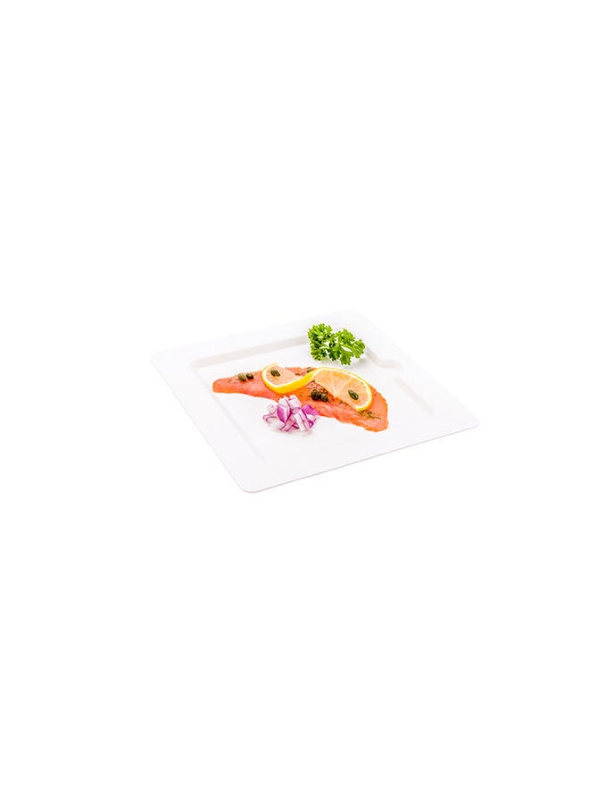 Restaurantware-Pulp Tek 7.9 Inch Eco-Friendly Plates, 100 Medium Plates - Made From Natural Sugarcane Fibers, Heavy-Duty, White Bagasse Premium Plates, For Appetizers, Entrees, Or Desserts, Modern