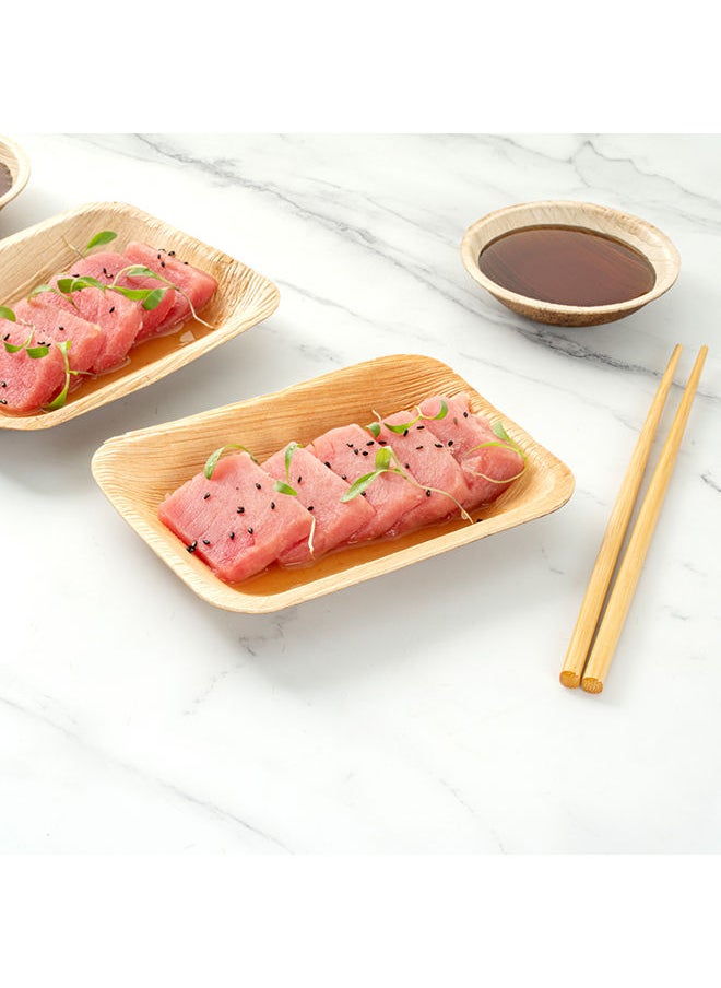 Restaurantware-Midori 6.3 x 4.7 Inch Square Palm Plates, 100 Microwavable Palm Leaf Plates - Freezable, Sustainable, Areca Palm Leaf Plates, Oven-Ready, For Hot & Cold Foods