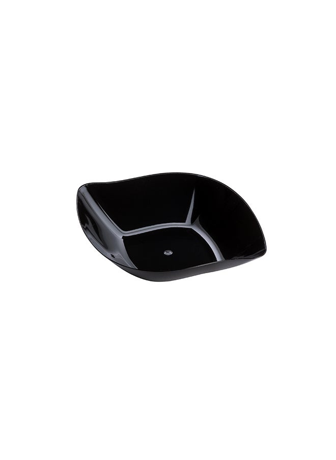 Restaurantware-3.5 x 4.5 Dessert Plates, 100 Small Cocktail Plates - Square, Wavy Edges, Black Plastic Disposable Appetizer Plates, Holds Sauces And Dips, For Wedding, Or Birthday Parties