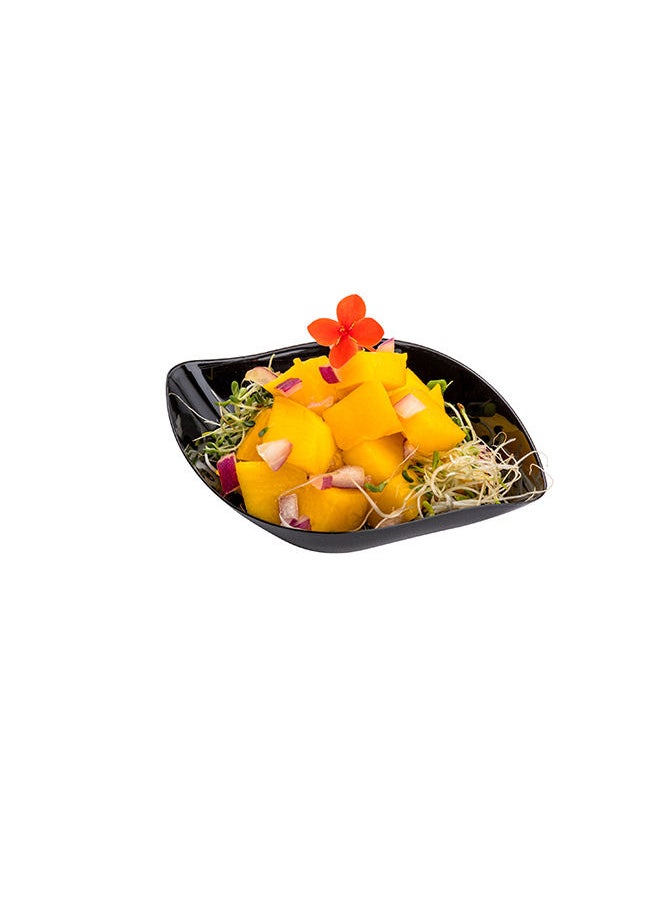 Restaurantware-3.5 x 4.5 Dessert Plates, 100 Small Cocktail Plates - Square, Wavy Edges, Black Plastic Disposable Appetizer Plates, Holds Sauces And Dips, For Wedding, Or Birthday Parties