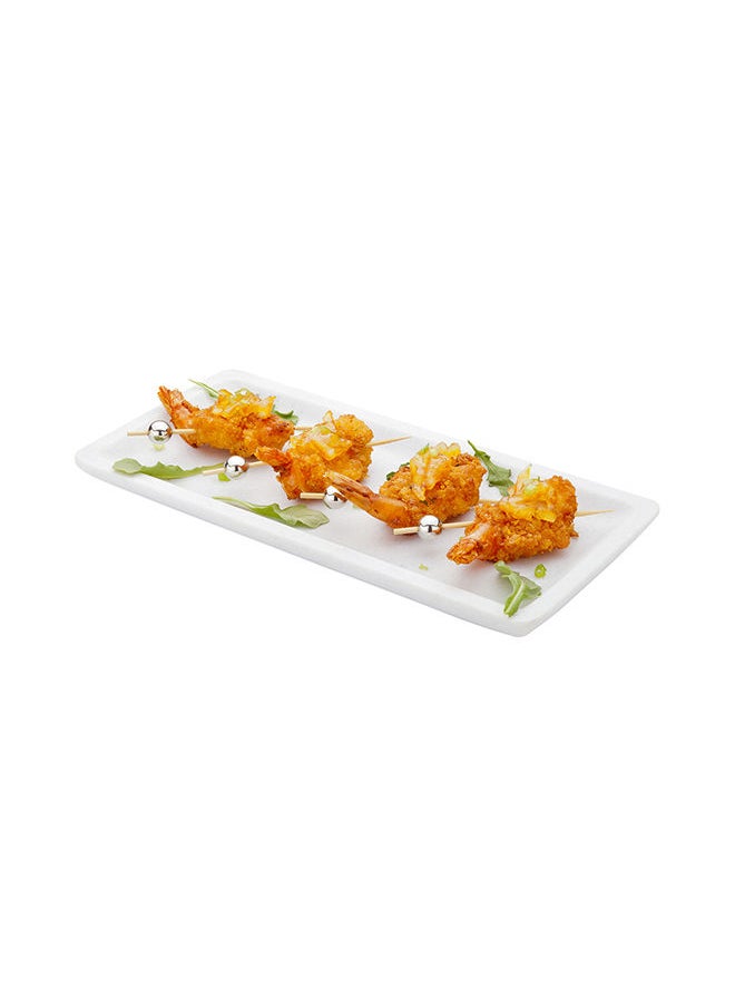 Restaurantware-9.8 Inch x 4.7 Inch Marble Serving Tray, 1 Veining Marble Food Tray - Scratch Resistant, Raised Edges, Italian Marble Marble Platter, Rectangular, For Snacks and Appetizers