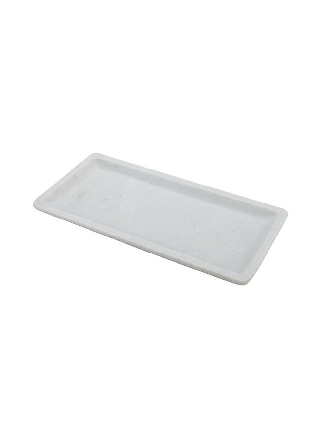 Restaurantware-9.8 Inch x 4.7 Inch Marble Serving Tray, 1 Veining Marble Food Tray - Scratch Resistant, Raised Edges, Italian Marble Marble Platter, Rectangular, For Snacks and Appetizers