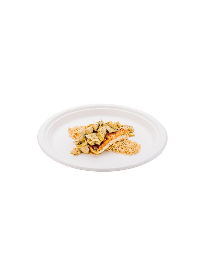 Restaurantware-Pulp Tek 11.8 Inch Eco-Friendly Plates, 100 Extra Large Disposable Dinner Plates - Made From Sugarcane Fibers, Heavy-Duty, White Bagasse Premium Plates, Sturdy, Round