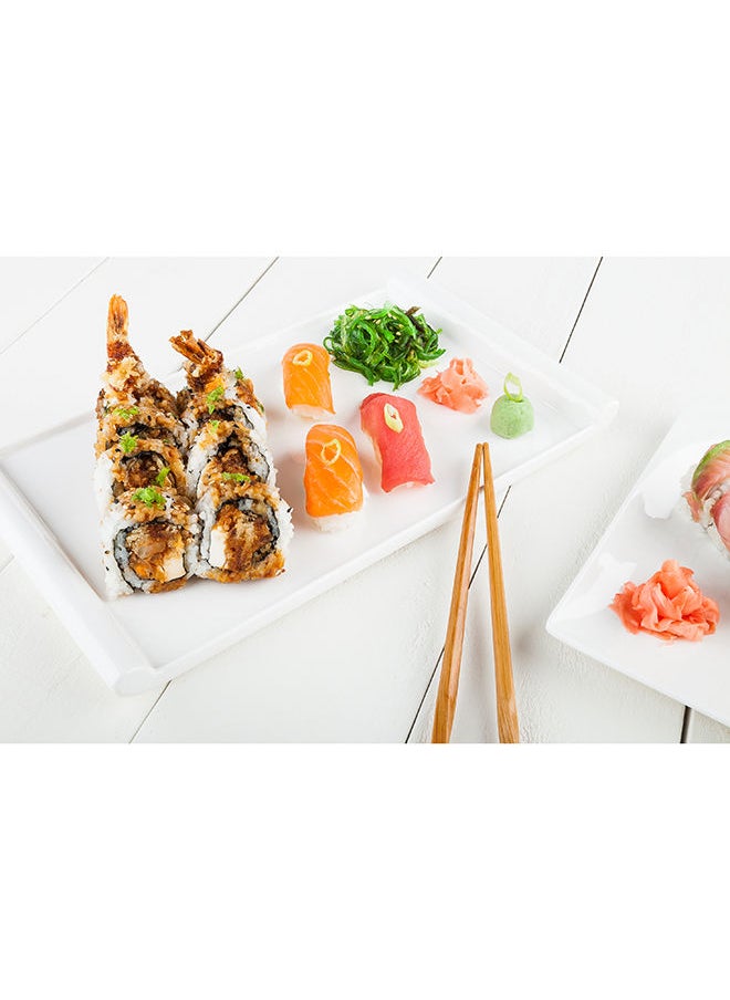 Restaurantware-Voga 12 x 9 Inch Serving Plates, 10 Rectangle Pasta Plates - Premium, Top Rack Dishwashable, White Melamine Serving Platters, Serve Appetizers Or Desserts, For All Occasions