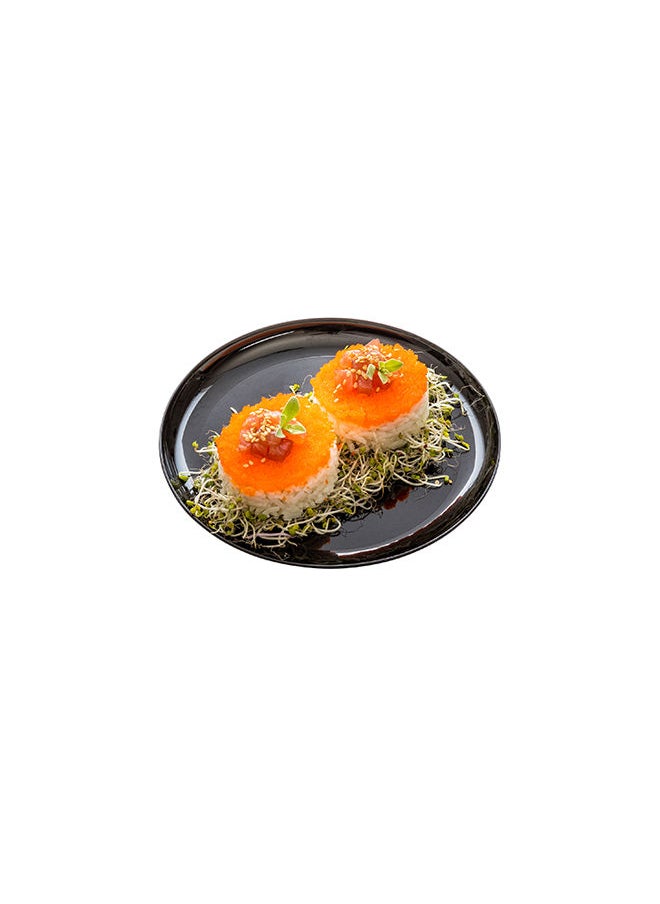 Restaurantware-7 x 7 Inch Party Plates, 100 Disposable Plastic Dessert Plates - Round, Heavy-Duty, Black Plastic Salad Plates, Serve Sides Or Appetizers, For Weddings Or Catering
