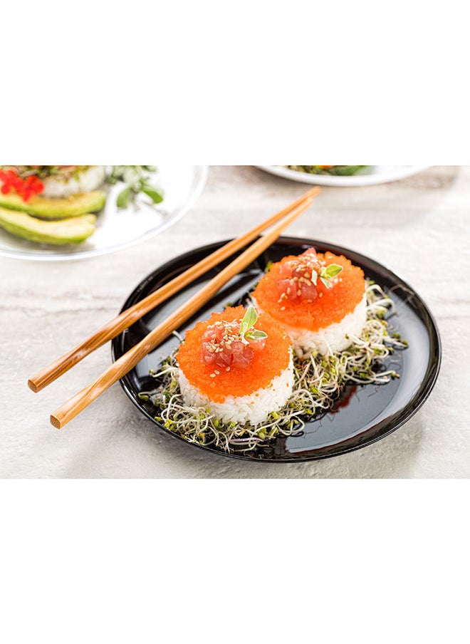 Restaurantware-7 x 7 Inch Party Plates, 100 Disposable Plastic Dessert Plates - Round, Heavy-Duty, Black Plastic Salad Plates, Serve Sides Or Appetizers, For Weddings Or Catering