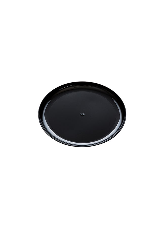 Restaurantware-7 x 7 Inch Party Plates, 100 Disposable Plastic Dessert Plates - Round, Heavy-Duty, Black Plastic Salad Plates, Serve Sides Or Appetizers, For Weddings Or Catering